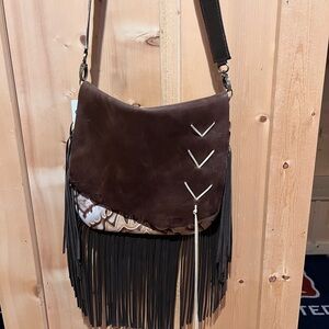 Elegant Brown Fringe Shoulder Bag